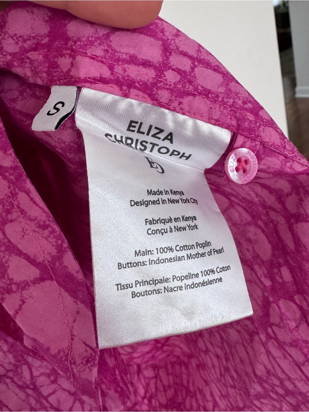 Eliza Christoph Shiro Kitenge Cotton Poplin Shirtdress In Pink — image 5 of 8
